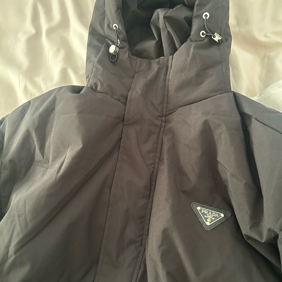 Prada Black Hooded Puffer Jacket 100% Authentic - Picture 3 of 5